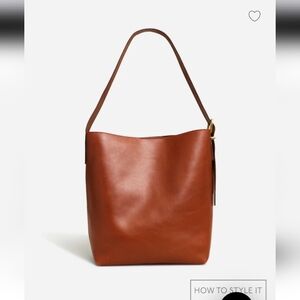 NWT Madewell Womeb's Leather The Essential Bucket Tote $198 Warm Cinnamon